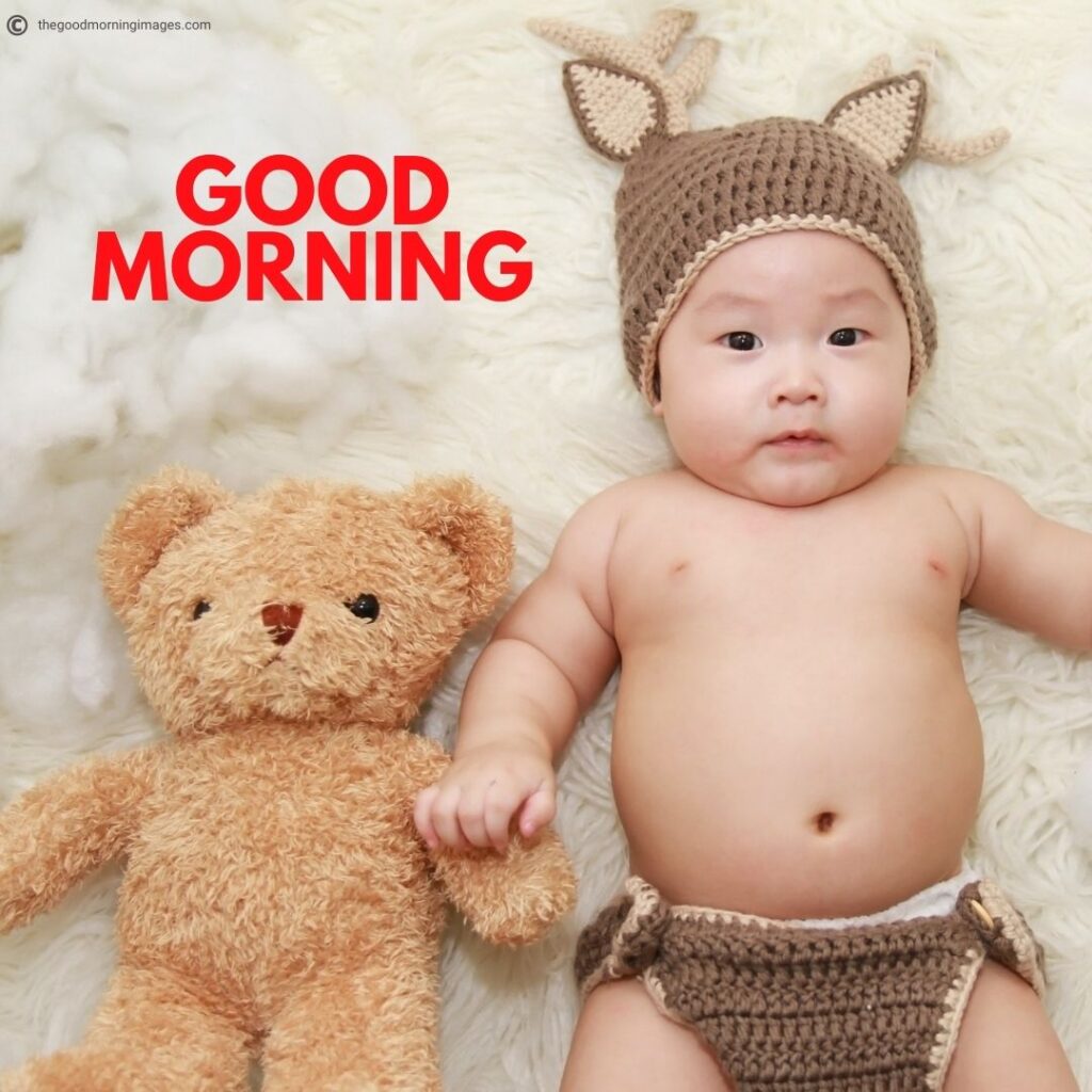 good morning baby with toy