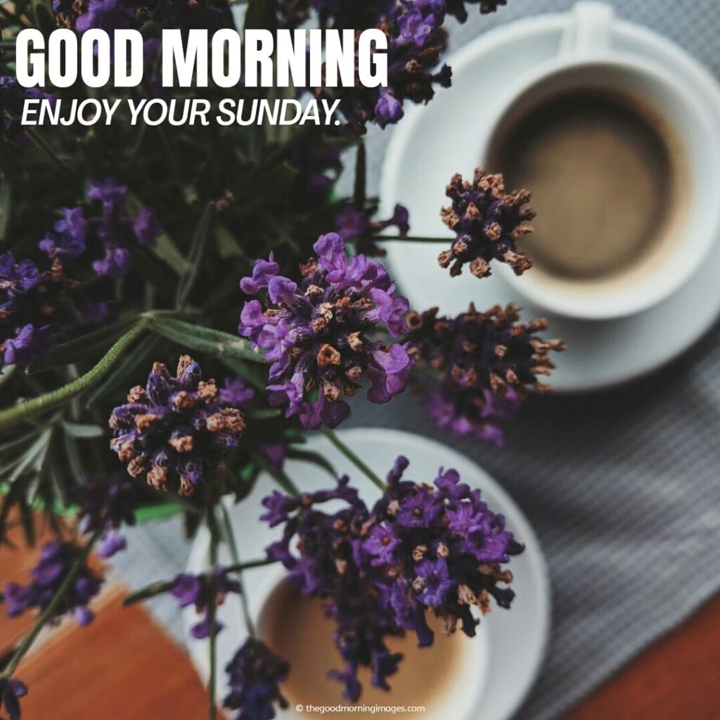 good morning happy sunday with tea image