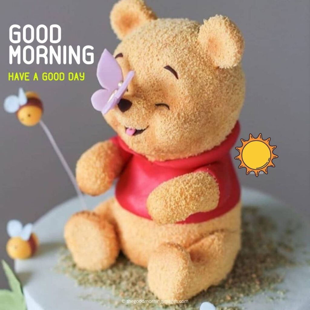 good morning red teddy bear images