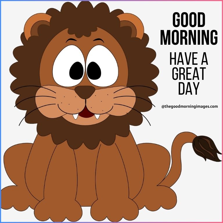 good morning lion cartoon pictures