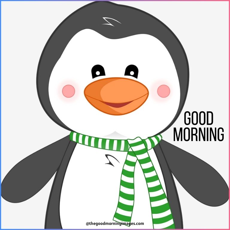 good morning cartoon penguin images