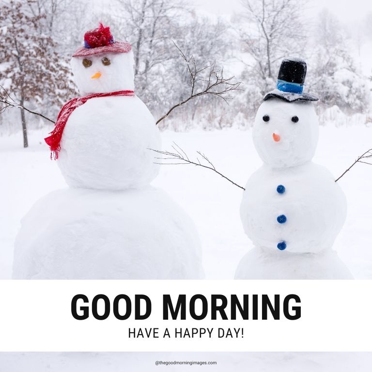 Good Morning Winter snowman Images