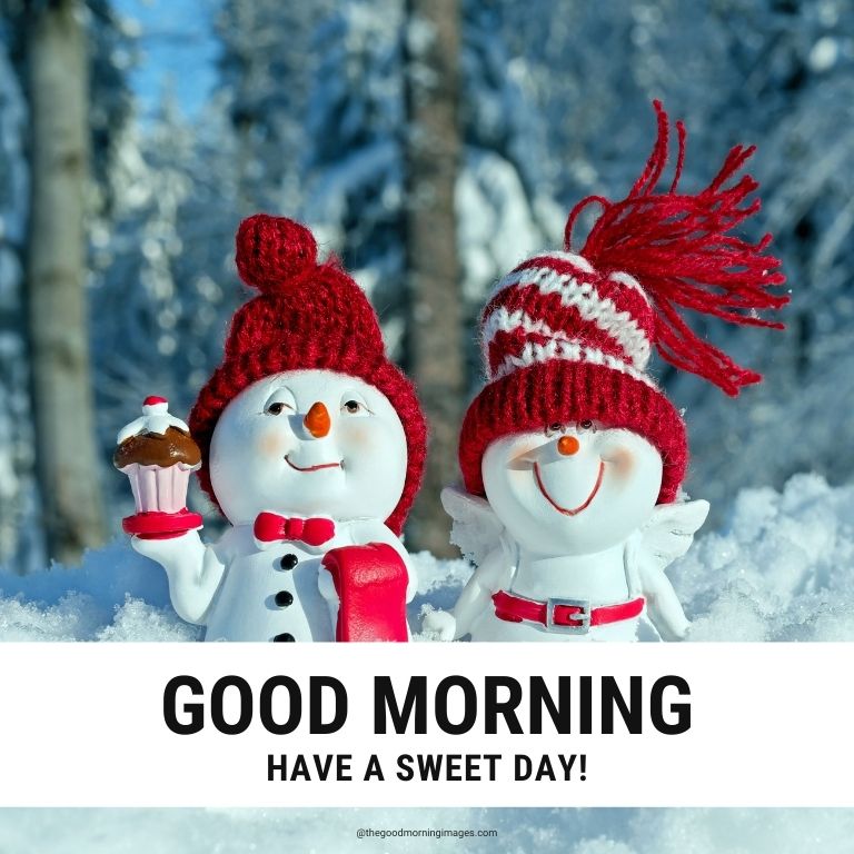 Good Morning Images for Winter with snowman
