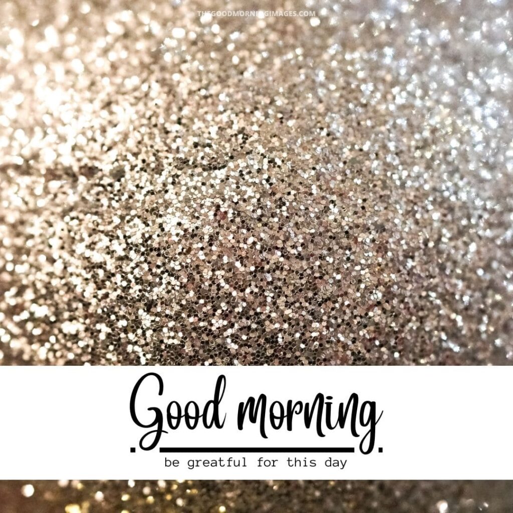 Good Morning Images with golden glitter