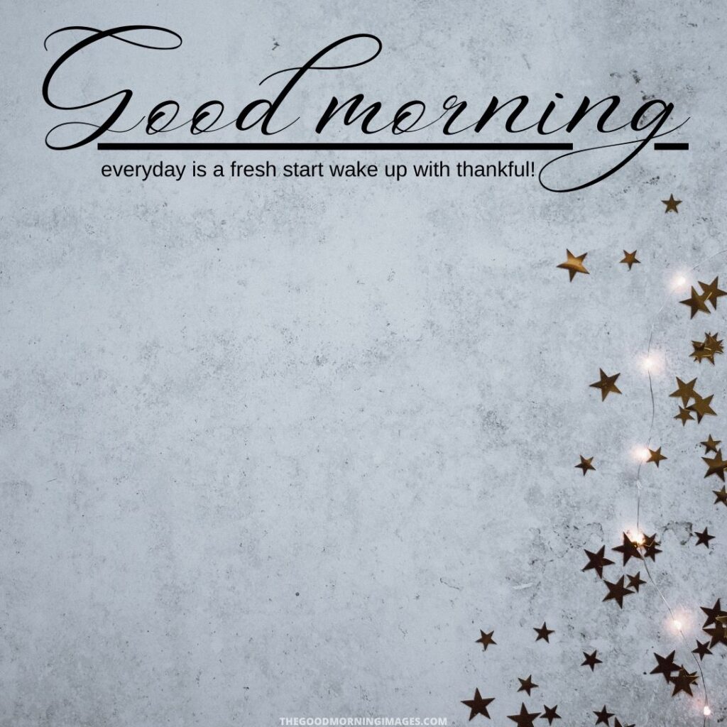Good Morning Images with white stars glitter