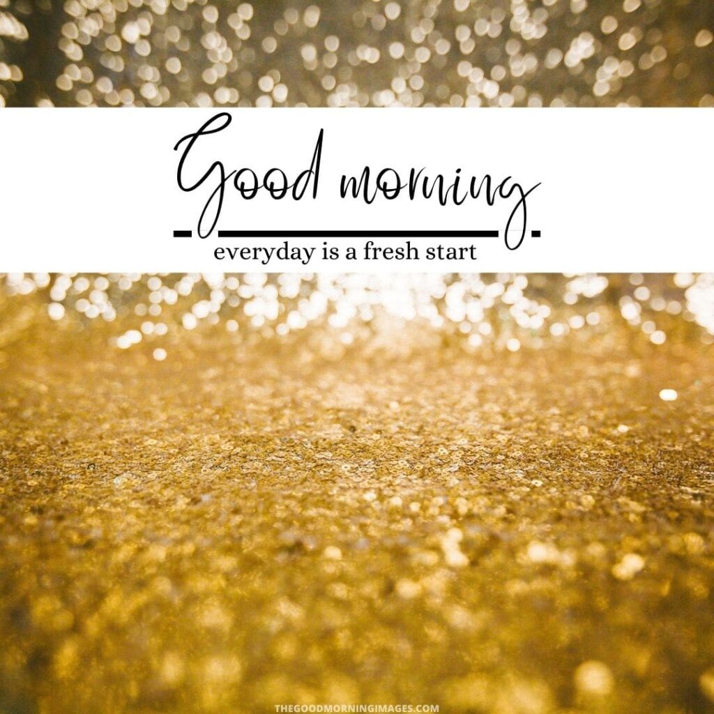 Good Morning Images with yellow glitter