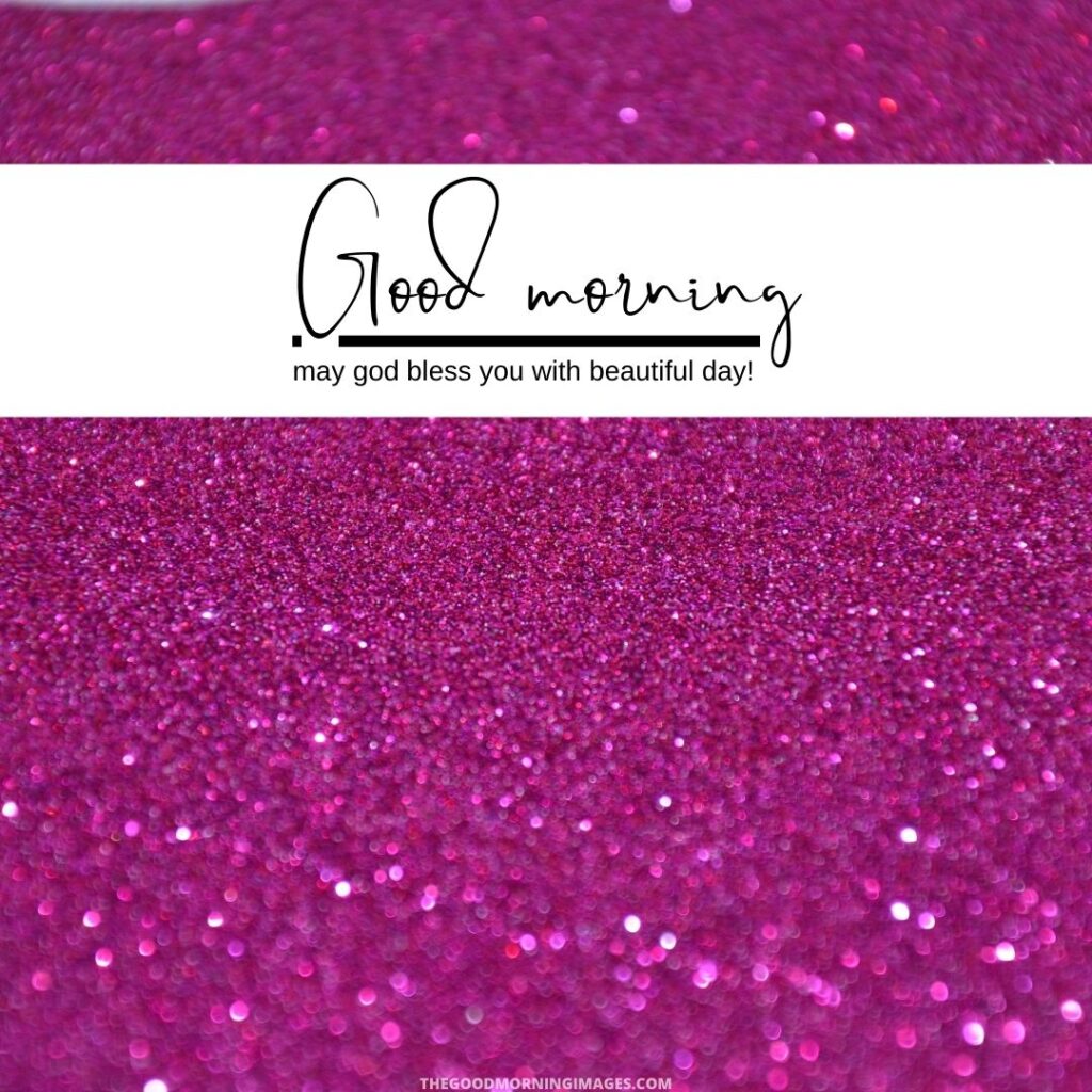 Good Morning Images with pink glitter