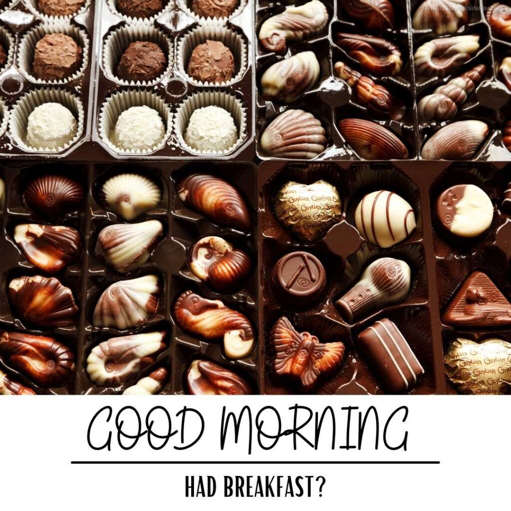 good morning images with chocolate