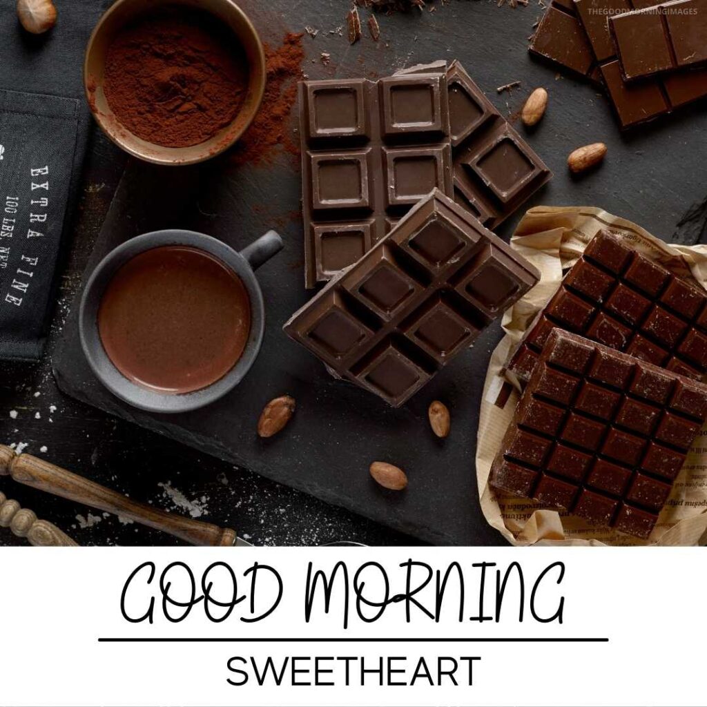 good morning images with chocolate