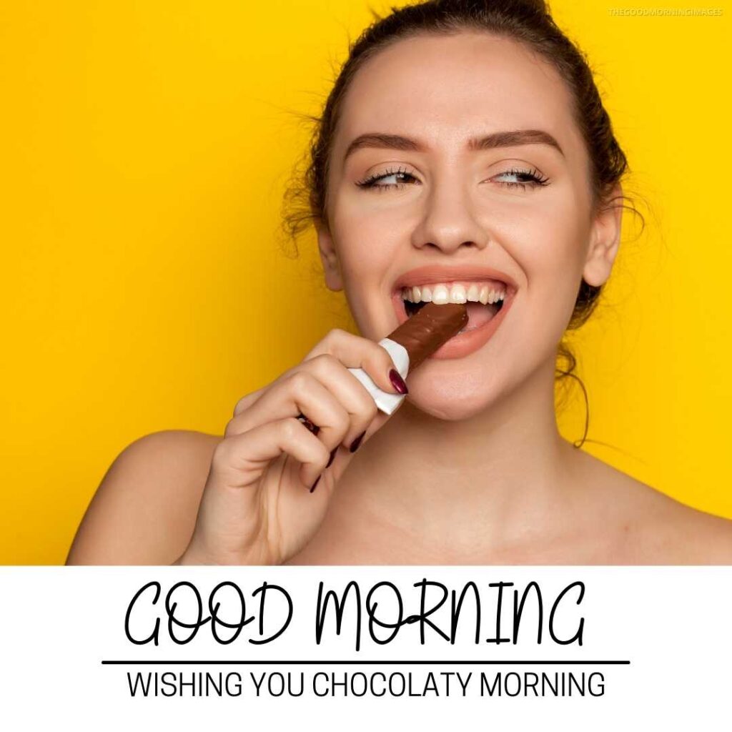 good morning images with chocolate