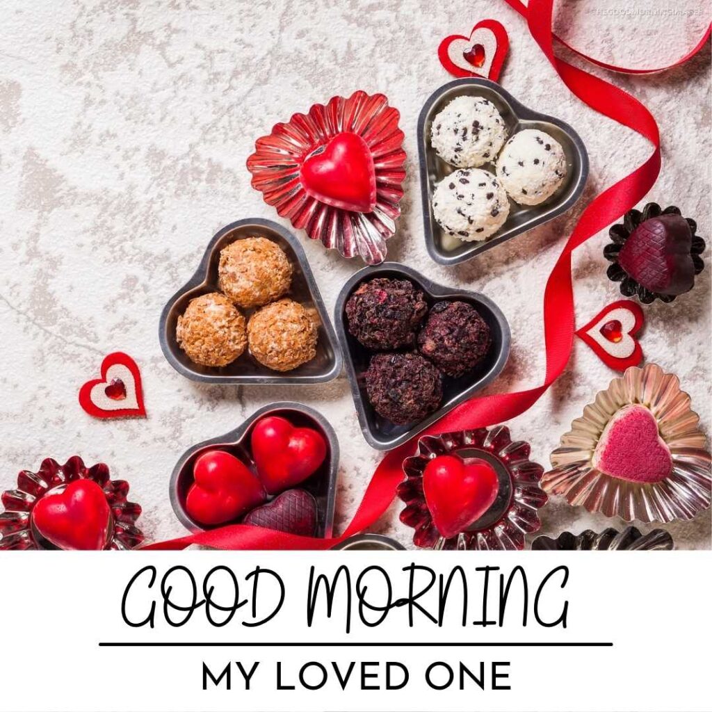 good morning images with red love chocolate