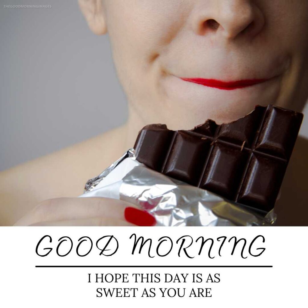 good morning images with cute chocolate