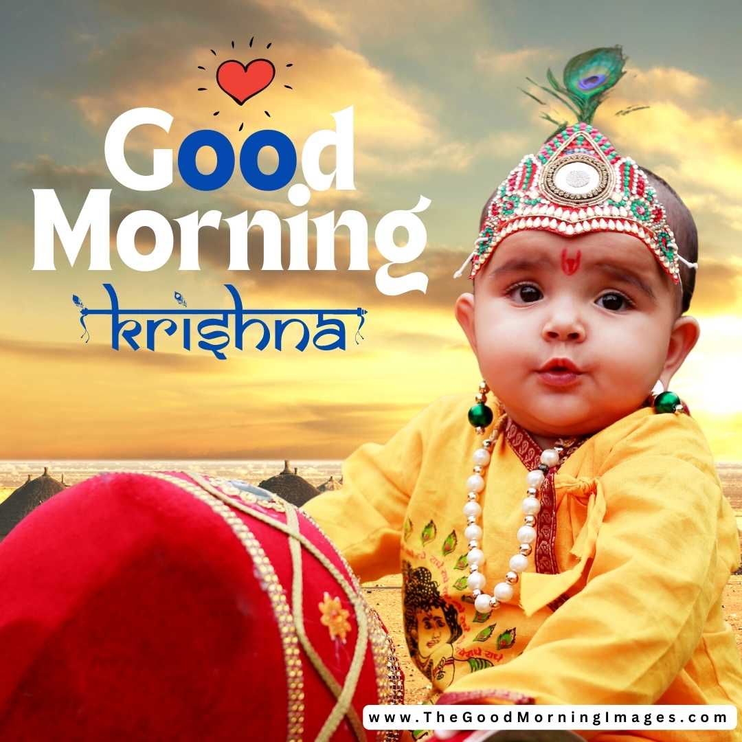 good morning images with lord krishna