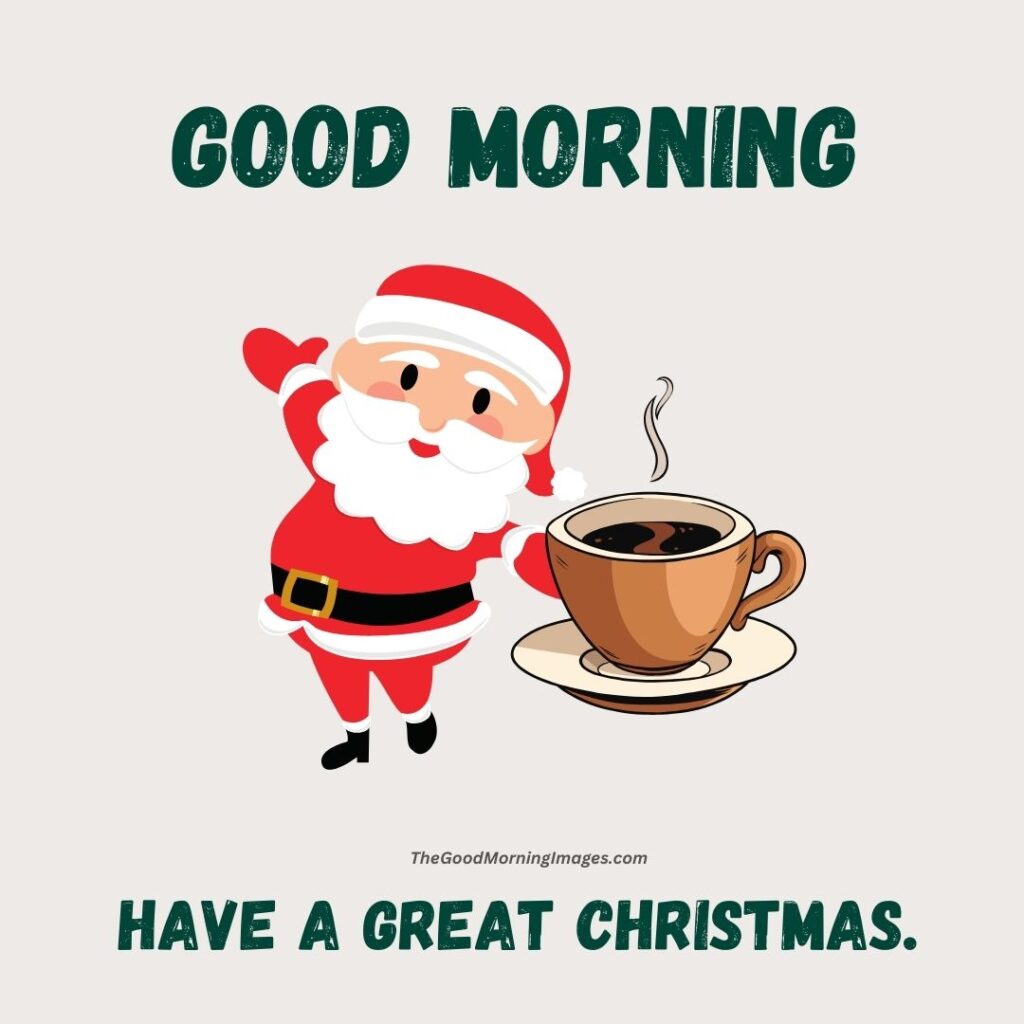 good morning Christmas image coffee santa